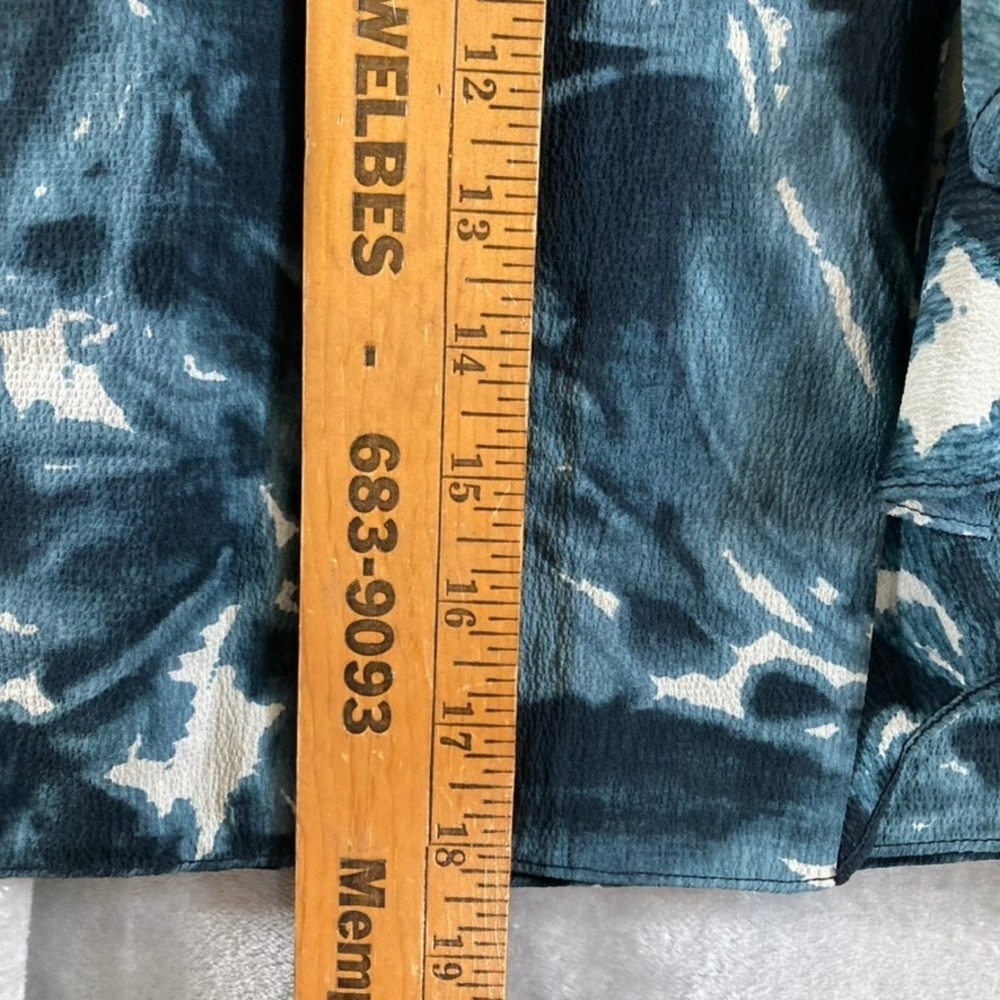 Ann Taylor Petite Women's 4P Blue Silk Ruffle Mini Skirt Tie Dye Watercolor - Picture 4 of 13
